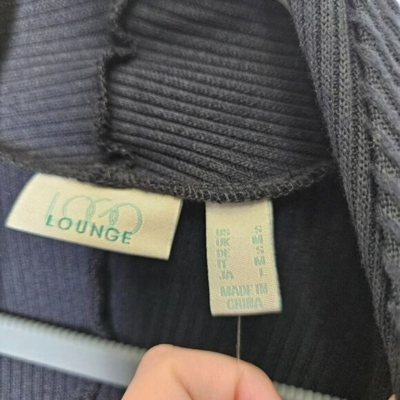 Logo Lounge Lori Goldstein Womens Black Ribbed Open Front Cardigan Sweater S - Picture 3 of 12